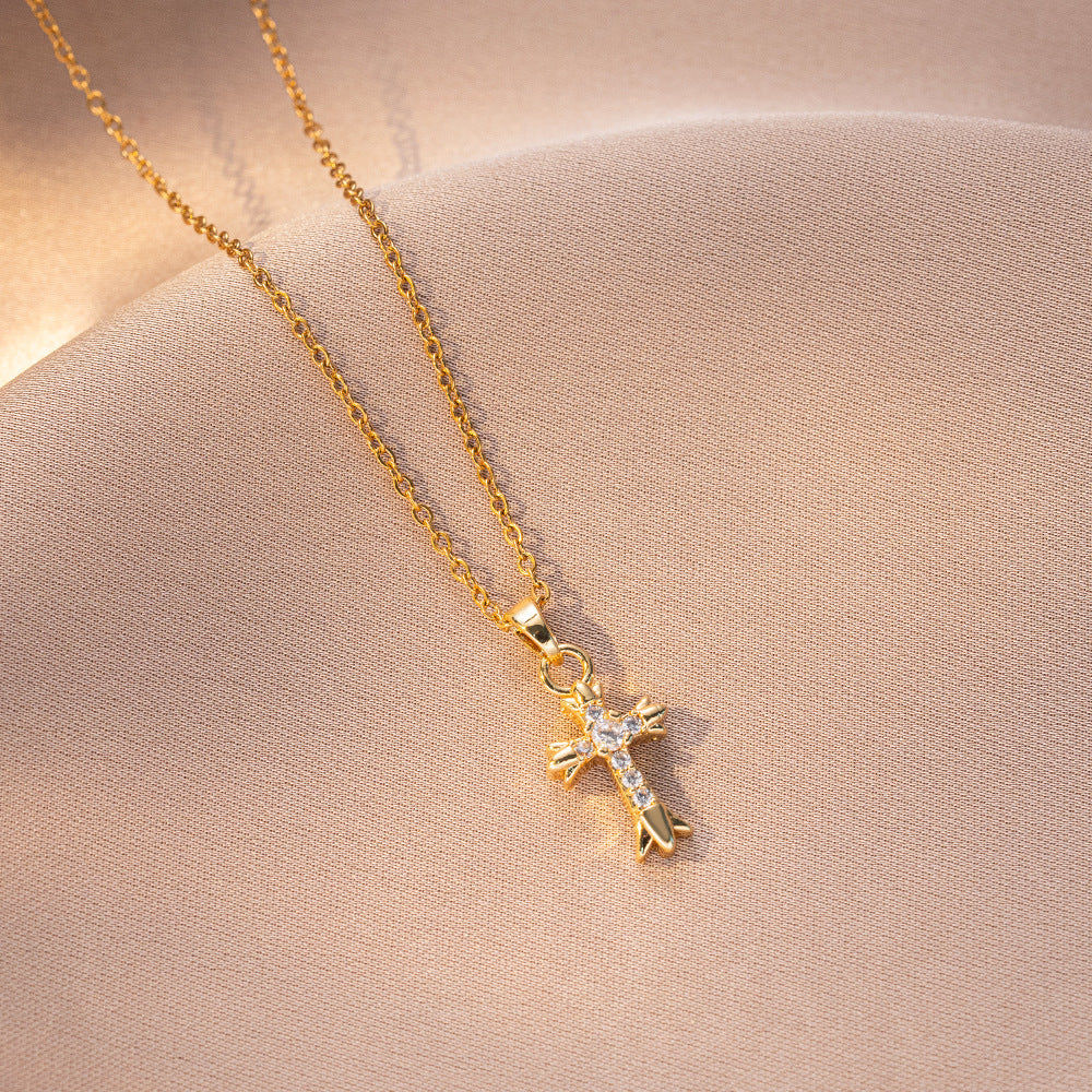 Women’s Titanium Steel Cross Necklace Faith Inspired O Chain