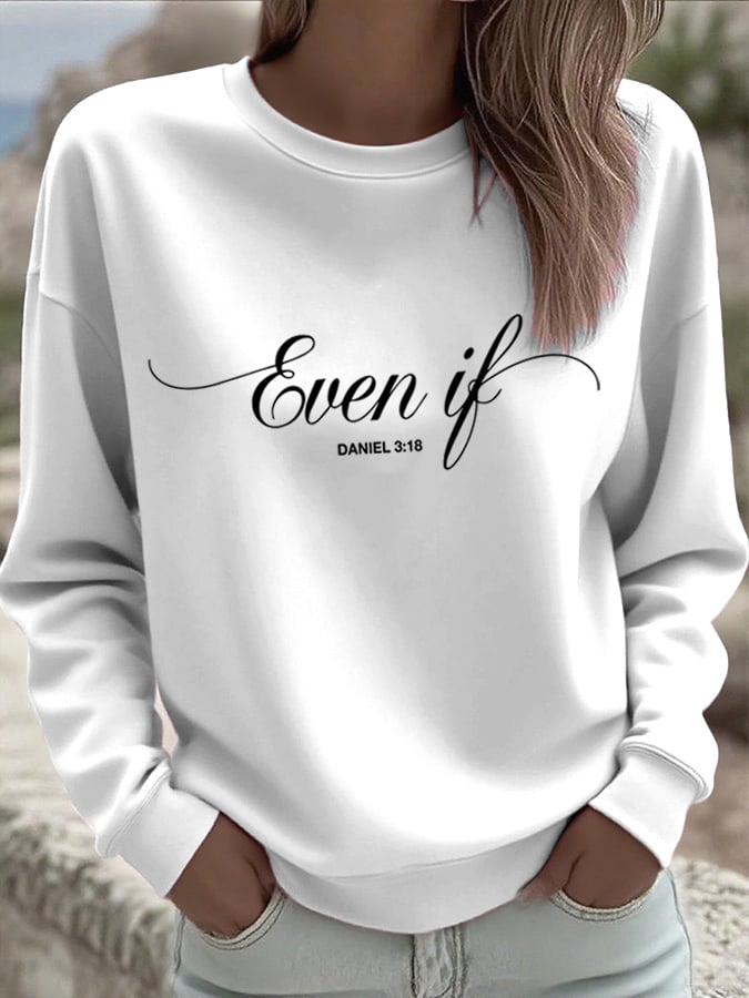 Women's Even If  Faith Print Hoodie