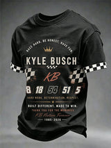 Men's Drag Racing Hero Print Casual T-shirt
