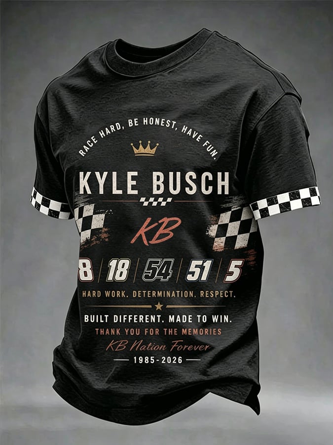 Men's Drag Racing Hero Print Casual T-shirt