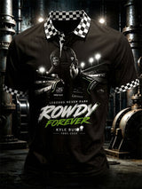 Men's Racing-Style Short-Sleeve Printed Polo Shirt
