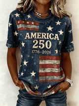 Women's 250th Anniversary American Art Print Casual T-Shirt