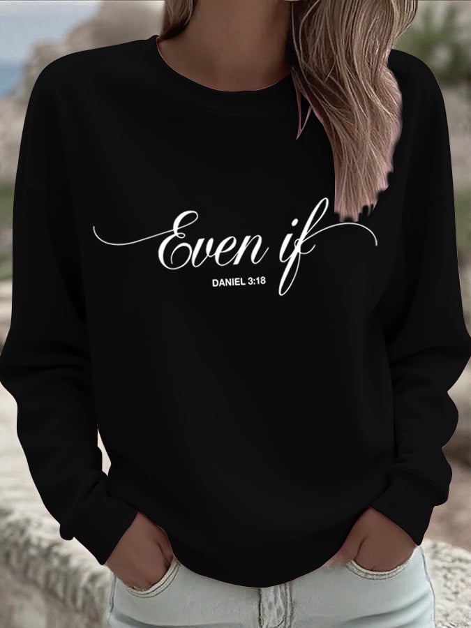 Women's Even If  Faith Print Hoodie