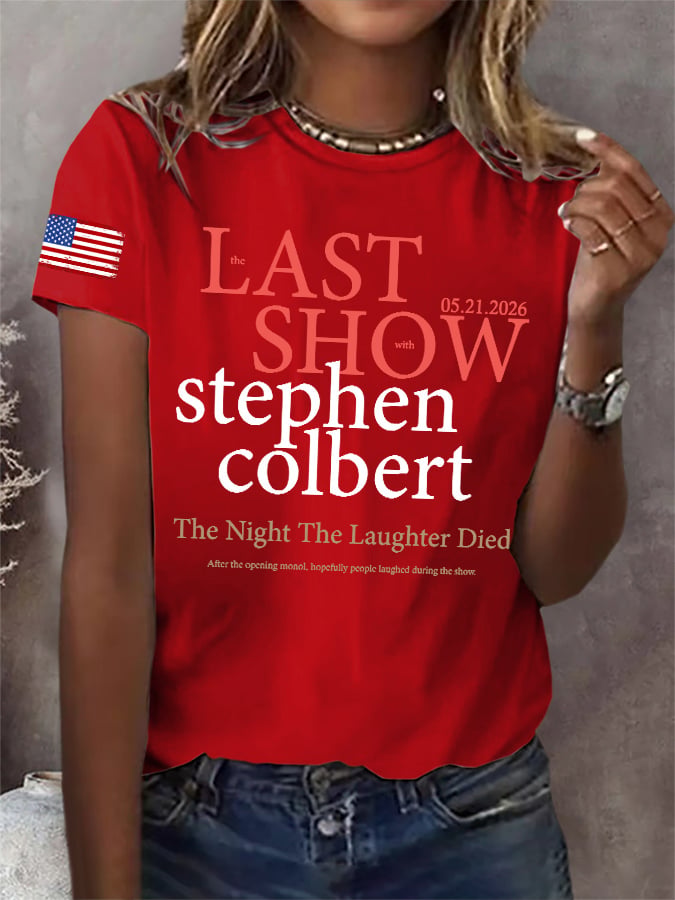 Retro Last Show 05.21.2026 The Night The Laughter Died After The Opening Monol, Hopefully People Laughed During The Show Print T-Shirt