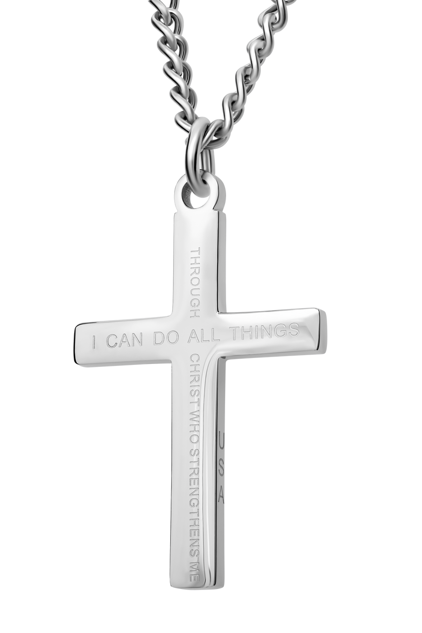 Women’s Philippians 4:13 Flag Cross Necklace