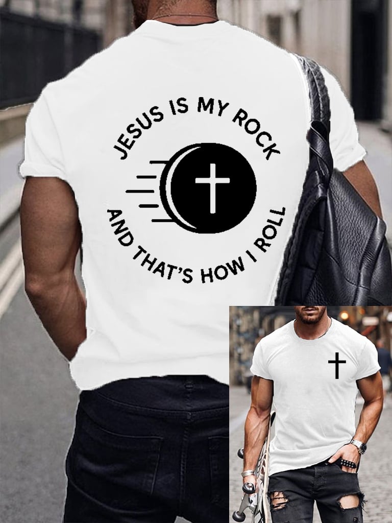 Men's casual cross faith short-sleeved T-shirt