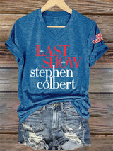 🔥Buy 3 Get 10% Off V-Neck Retro Last Show Print T-Shirt