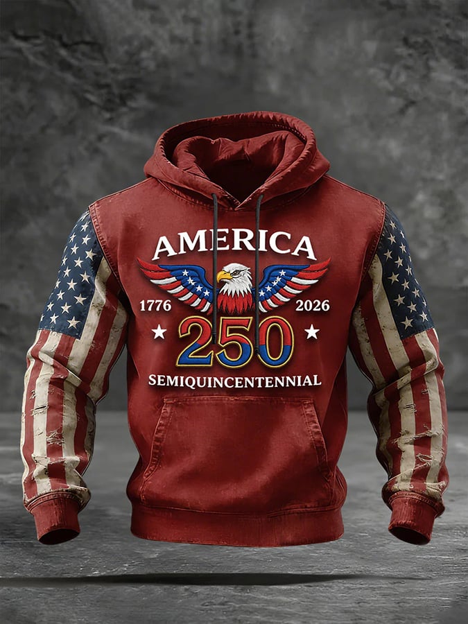 Men's Sweatshirt With A Print Commemorating The 250th Anniversary Of The United States