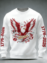 Men's casual hoodie with American 250th anniversary print