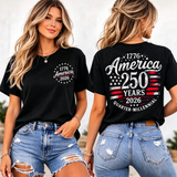 Women's  America 250 Years 1776-2026 USA Flag T-Shirt