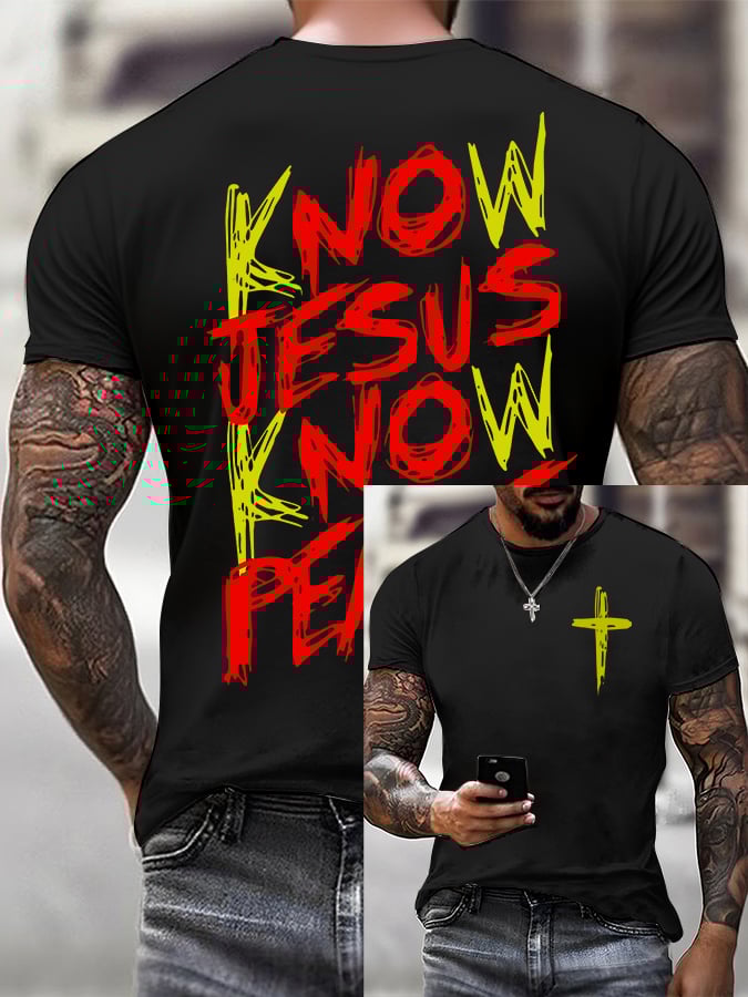 Men'S Casual Faith Print T-Shirt