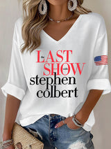 🔥Buy 3 Get 10% Off V-Neck Retro Last Show Print T-Shirt