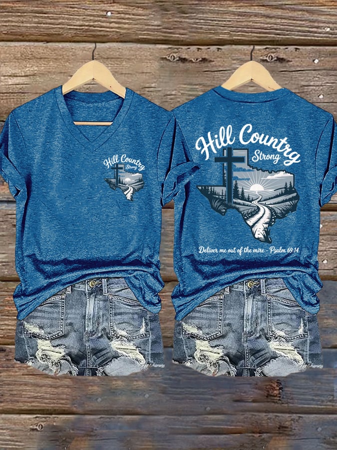 Women's Texas Hill Country Strong  Printed T-Shirts