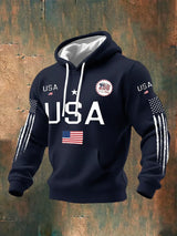 Men's 250th Anniversary Casual Printed Hooded Sweatshirt
