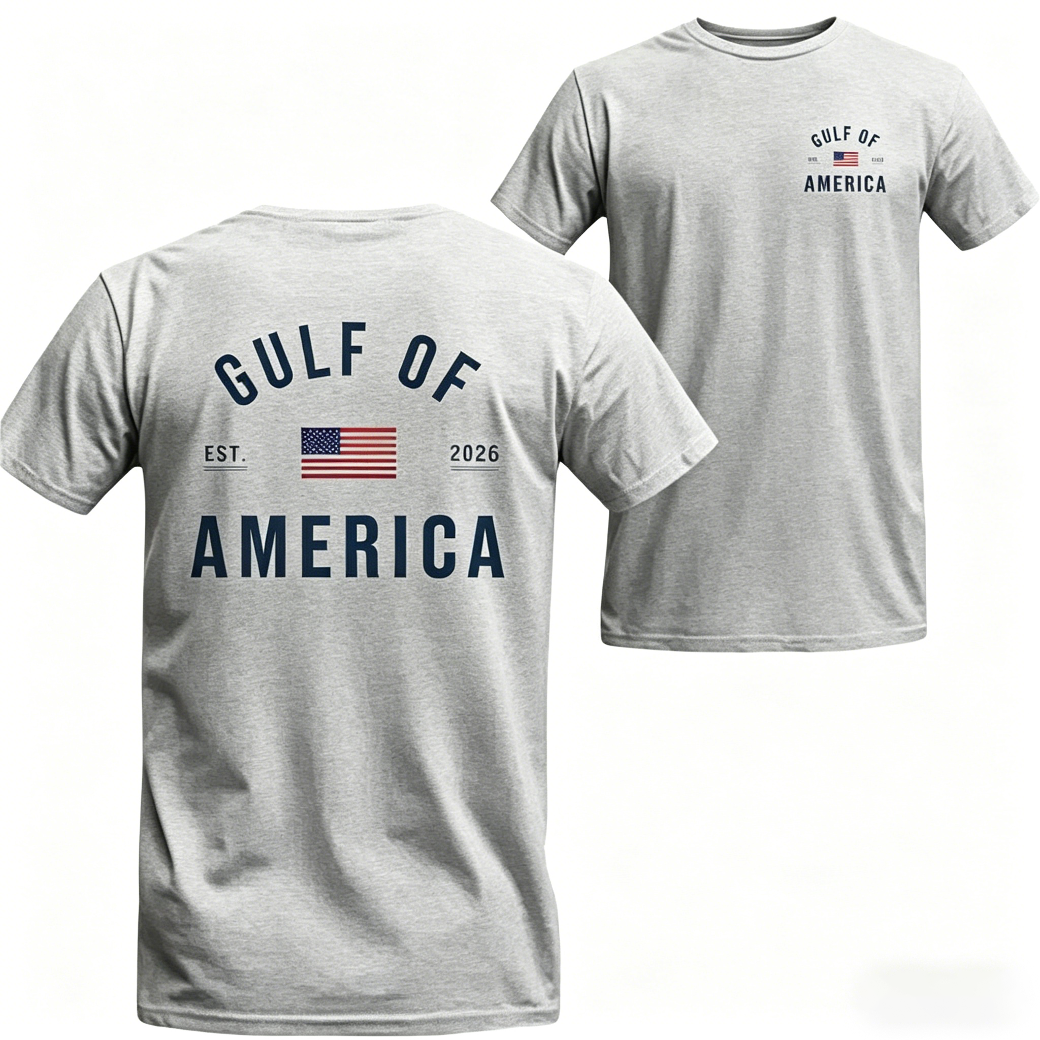 Men's Gulf of America T-Shirt – Patriotic Minimalist USA Flag Graphic Shirt