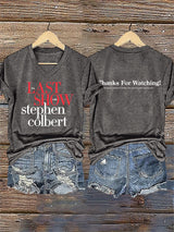 🔥Buy 3 Get 10% Off V-Neck Retro Last Show Print T-Shirt