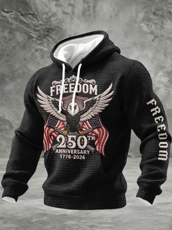 Men'S Casual Hoodie With American 250th Anniversary Print
