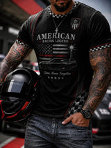 Men's Retro Rip Legend Drive Against The Grain Print Comfortable Short-Sleeve T-Shirt