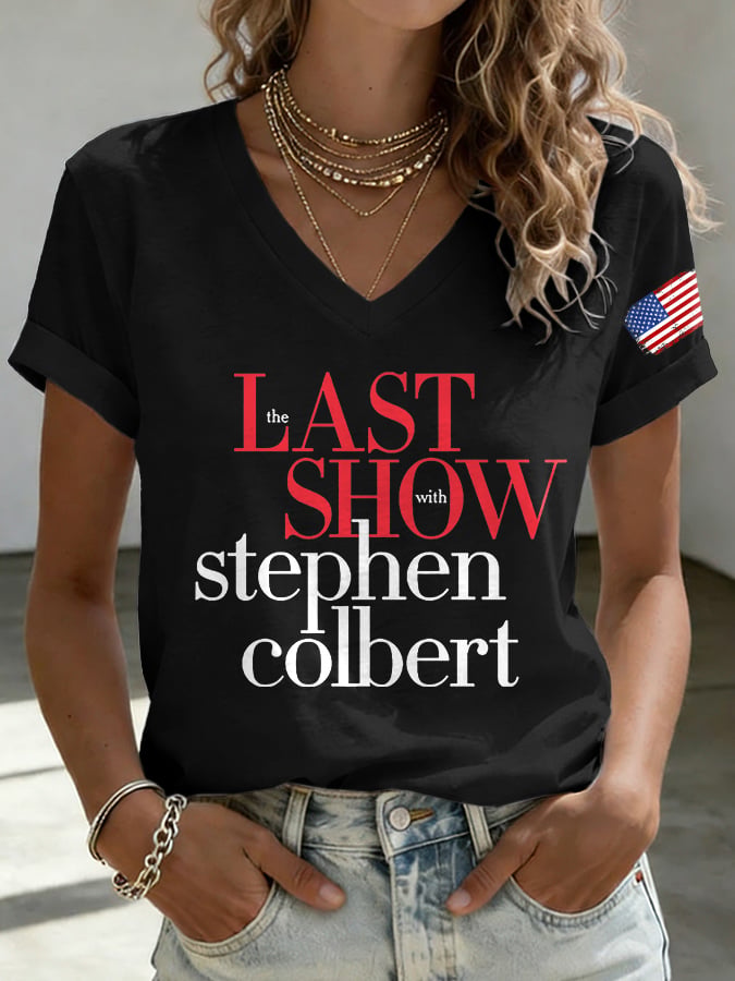 🔥Buy 3 Get 10% Off V-Neck Retro Last Show Print T-Shirt
