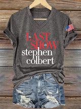 🔥Buy 3 Get 10% Off V-Neck Retro Last Show Print T-Shirt
