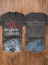 V-Neck Retro Last Show 05.21.2026 The Night The Laughter Died Print T-Shirt