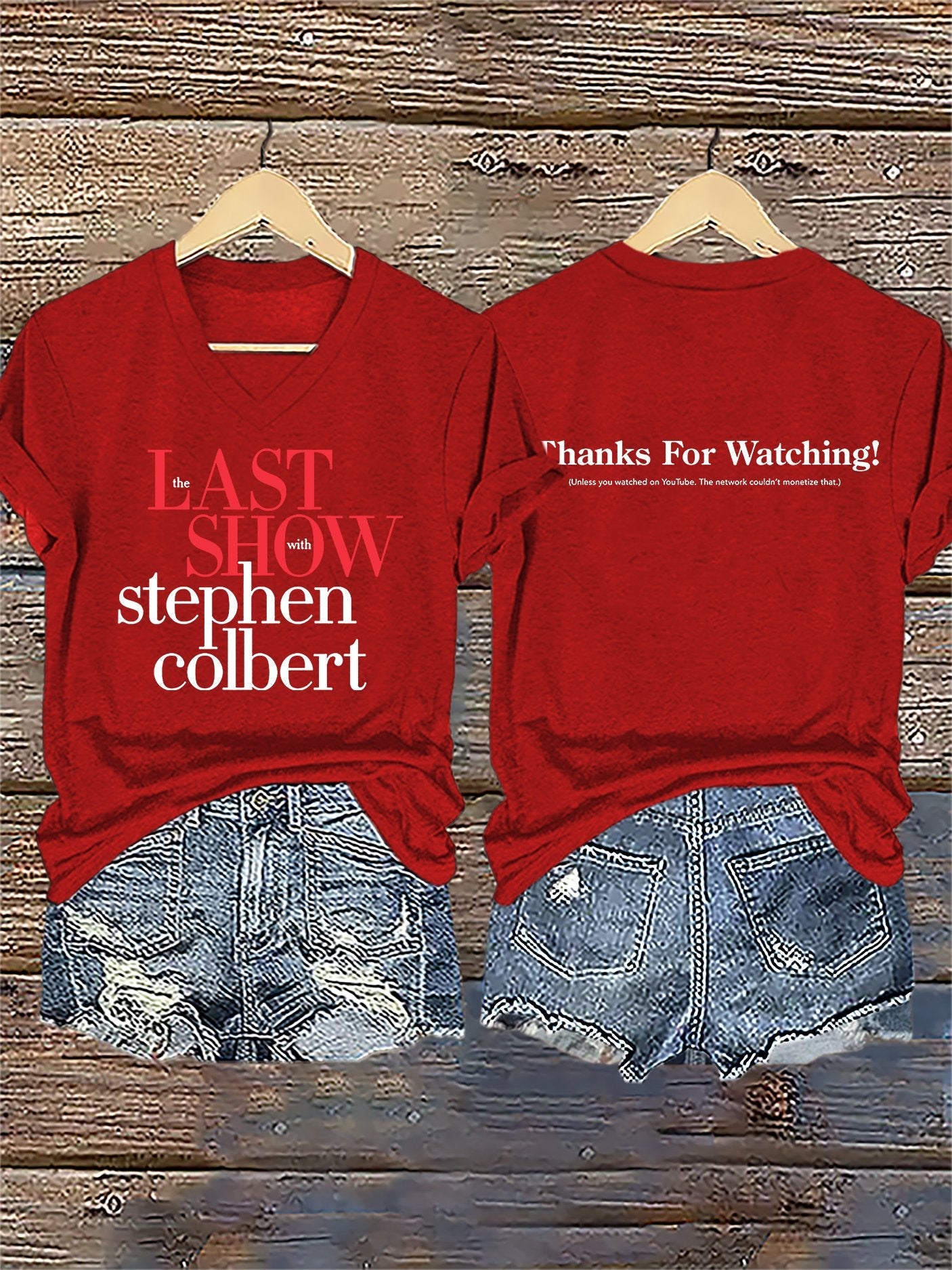 🔥Buy 3 Get 10% Off V-Neck Retro Last Show Print T-Shirt