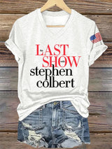 🔥Buy 3 Get 10% Off V-Neck Retro Last Show Print T-Shirt