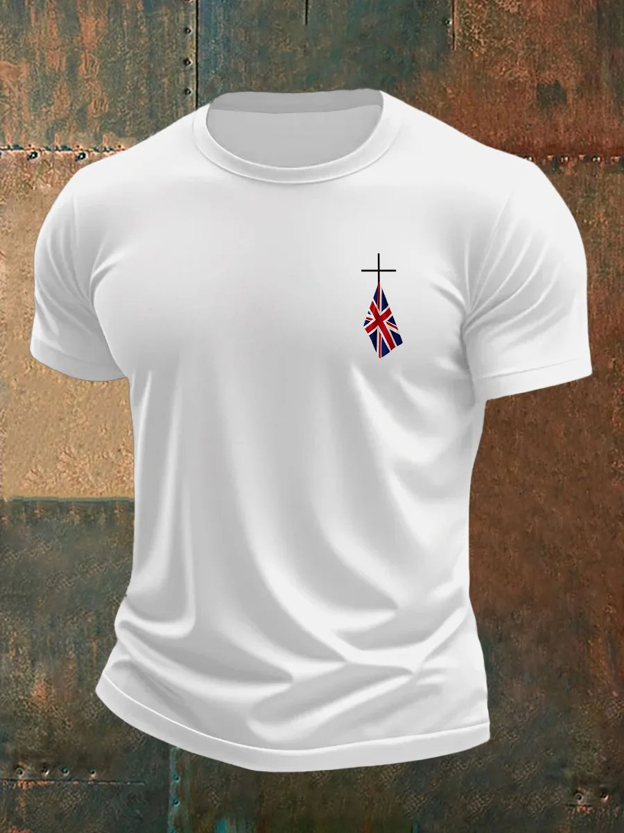 Men's Union Jack Print Crew Neck T-Shirt