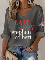 🔥Buy 3 Get 10% Off V-Neck Retro Last Show Print T-Shirt