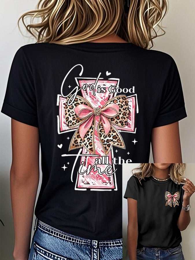 Women's God Is Good All The Time Print Crew Neck T-Shirt