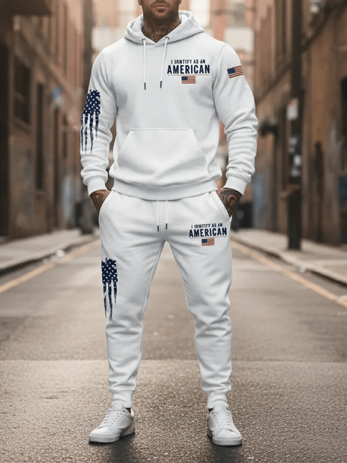 Men's 250th Anniversary Casual Printed Hooded Sweatshirt