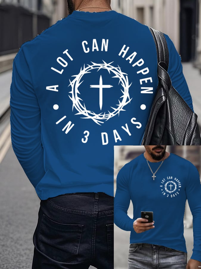 Men's Raven's A Lot Can Happen In 3 Days  Printed Long Sleeve Top