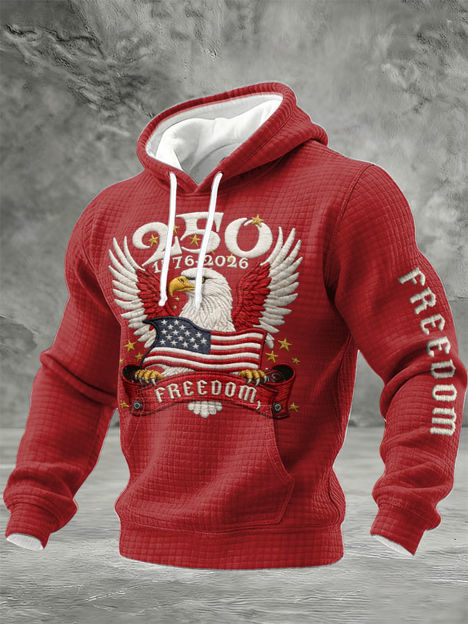 Men'S Casual Hoodie With American 250th Anniversary Print