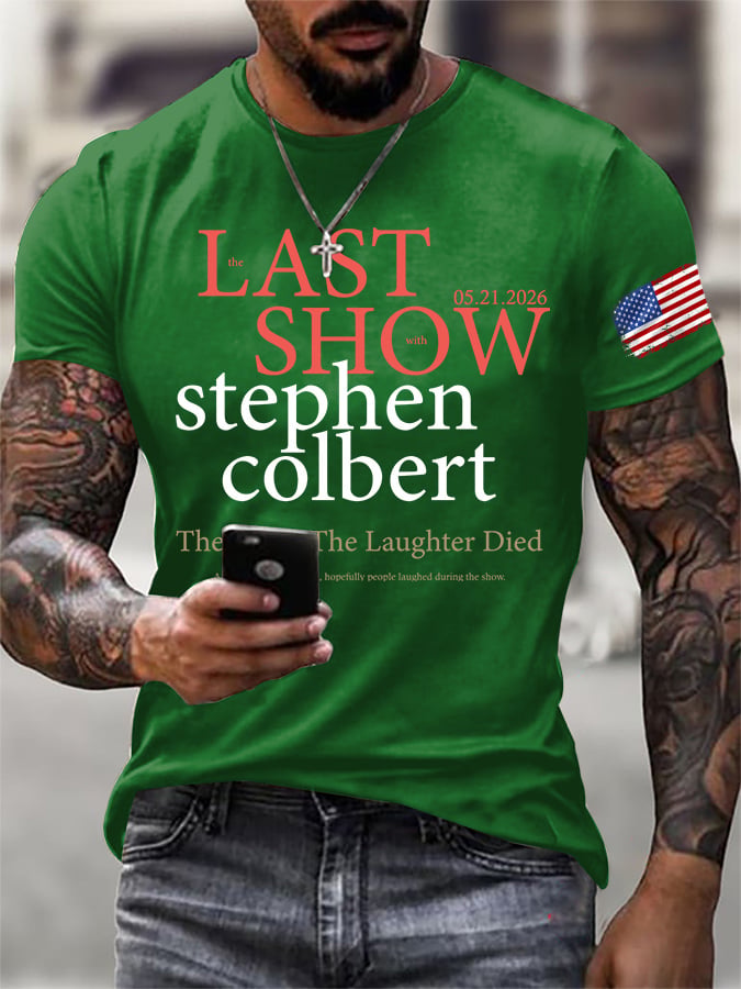 🔥Buy 3 Get 10% Off🔥Men's Retro Last Last Show 05.21.2026 The Night The Laughter Died After The Opening Monol, Hopefully People Laughed During The Show Print T-Shirt