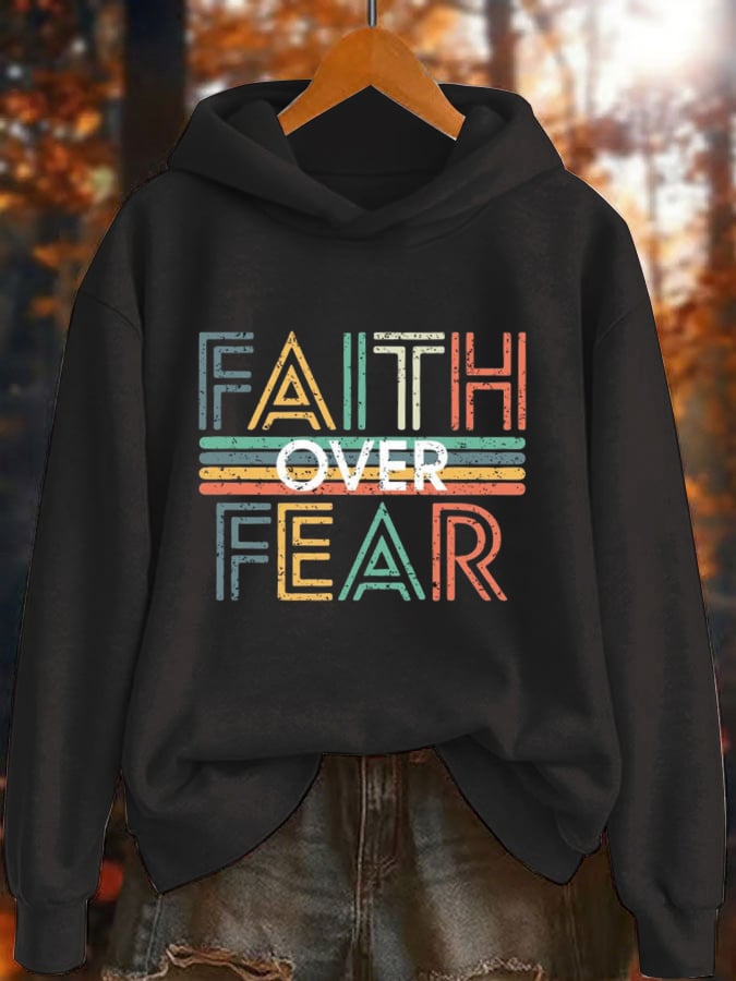 Women's Faith Letters Print Hoodie