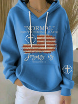 Women's Retro Faith “Normal Isnt Coming Backâ€?Print Casual Hooded