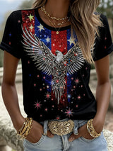 Women's  America 250 – Sparkling Eagle Freedom Print T-Shirt