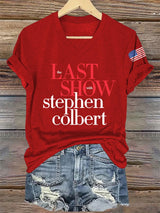 🔥Buy 3 Get 10% Off V-Neck Retro Last Show Print T-Shirt