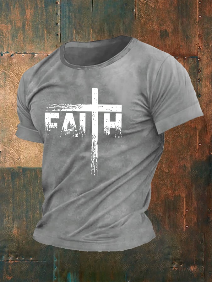 Men's Faith Cross Print Classic T-shirt