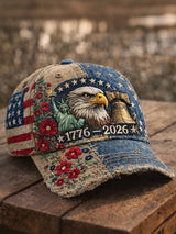Unisex casual hat with a 250th anniversary of the United States commemorative print.