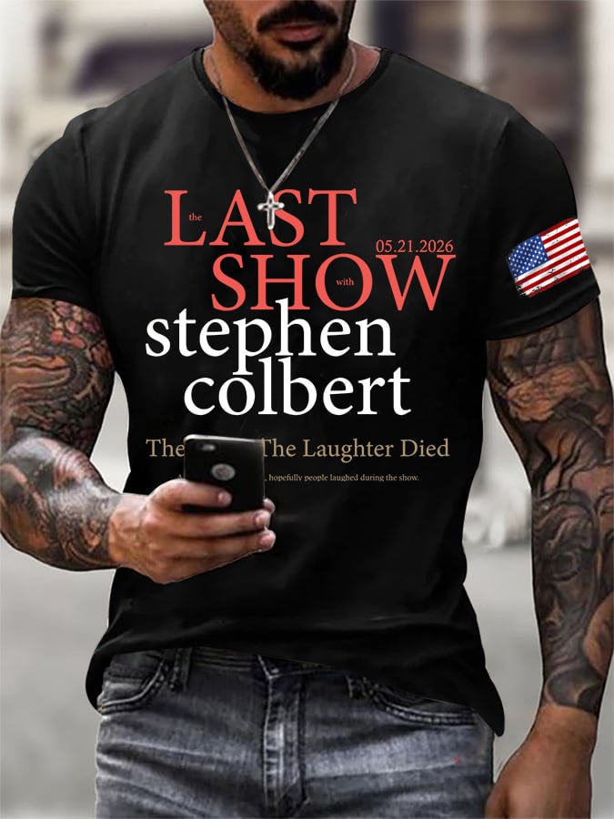 🔥Buy 3 Get 10% Off🔥Men's Retro Last Last Show 05.21.2026 The Night The Laughter Died After The Opening Monol, Hopefully People Laughed During The Show Print T-Shirt