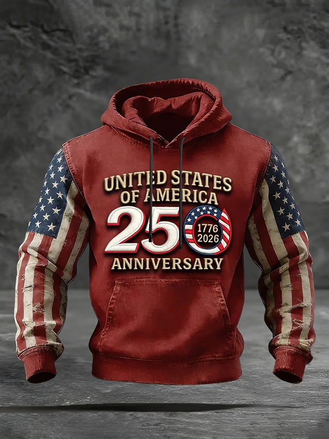 Men's Sweatshirt With A Print Commemorating The 250th Anniversary Of The United States