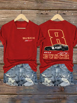 Women's Drag Racing Hero Print Casual T-shirt