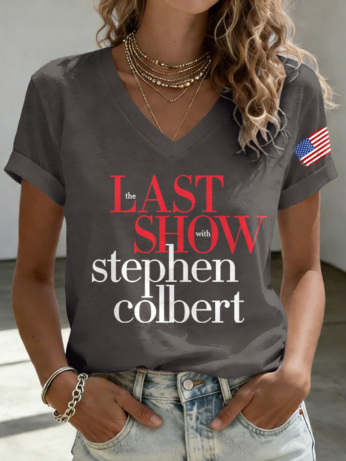 🔥Buy 3 Get 10% Off V-Neck Retro Last Show Print T-Shirt