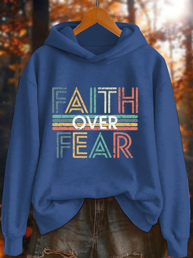 Women's Faith Letters Print Hoodie