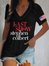 🔥Buy 3 Get 10% Off V-Neck Retro Last Show Print T-Shirt