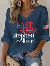 🔥Buy 3 Get 10% Off V-Neck Retro Last Show Print T-Shirt