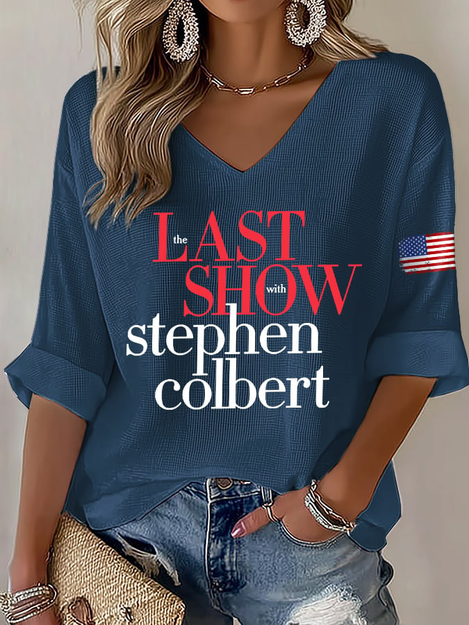 🔥Buy 3 Get 10% Off V-Neck Retro Last Show Print T-Shirt