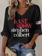 🔥Buy 3 Get 10% Off V-Neck Retro Last Show Print T-Shirt