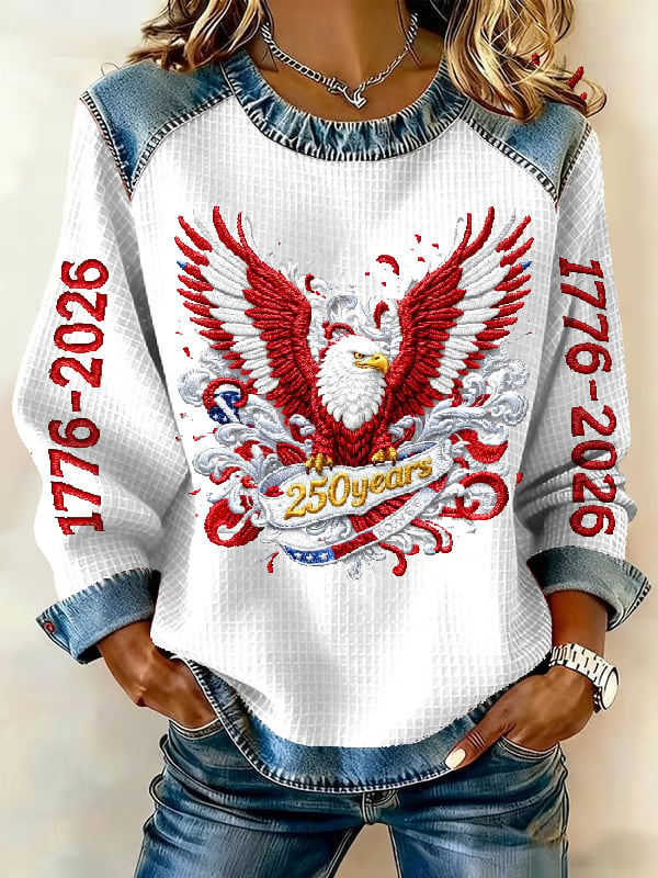 Women's casual hoodie with American 250th anniversary print